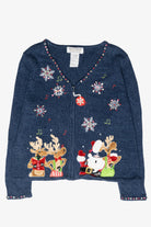 Caroling Reindeer Vintage Ugly Christmas Cardigan (2000s)