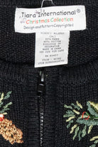 Cardinal Vintage Ugly Christmas Zip Cardigan (2000s)
