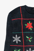 Snowflake Grid Vintage Ugly Christmas Cardigan (2000s)