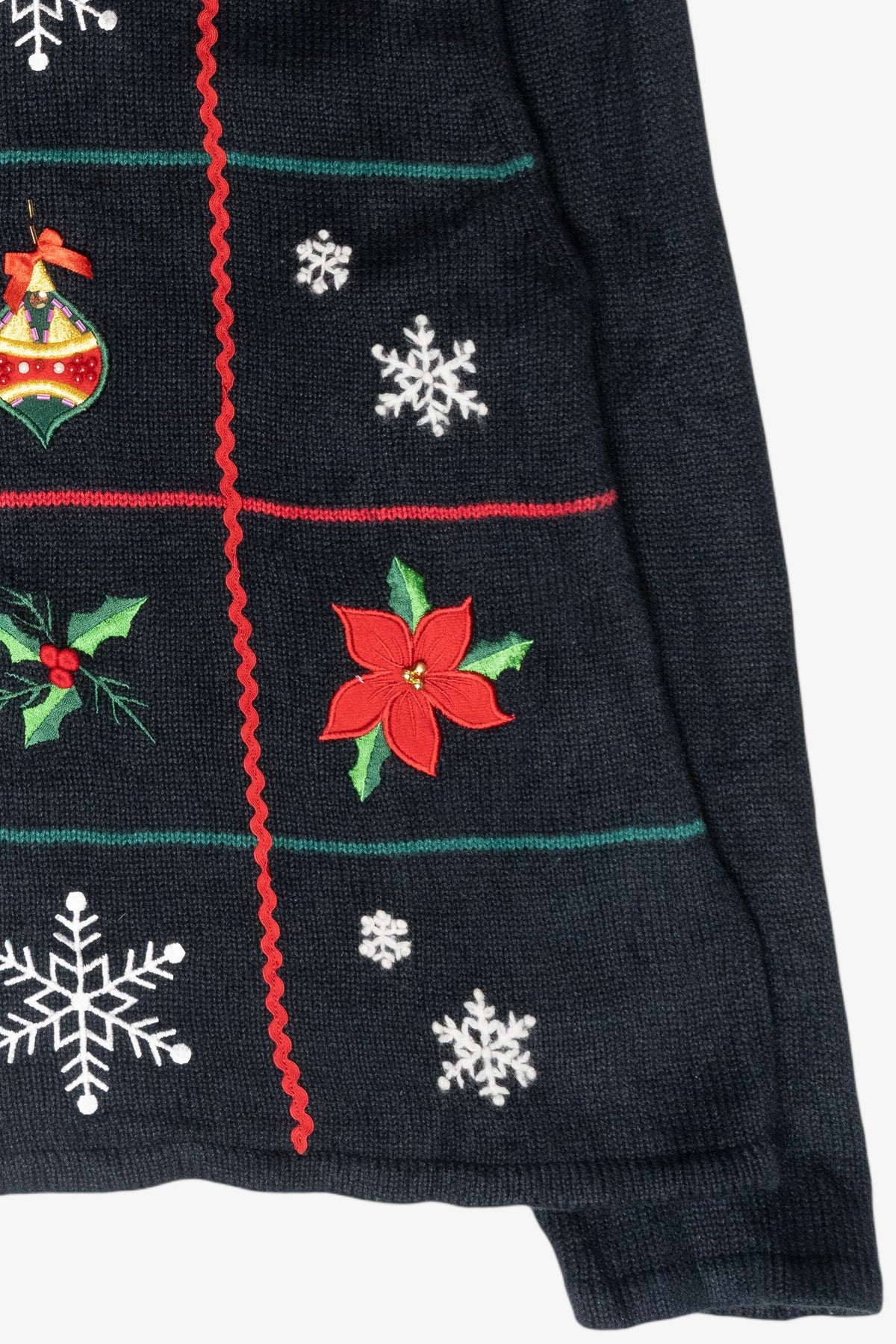 Snowflake Grid Vintage Ugly Christmas Cardigan (2000s)