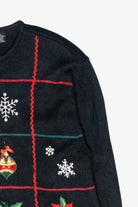 Snowflake Grid Vintage Ugly Christmas Cardigan (2000s)