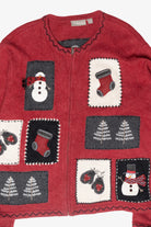 Cozy Snowman Vintage Ugly Christmas Cardigan (2000s)