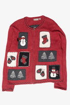 Cozy Snowman Vintage Ugly Christmas Cardigan (2000s)