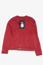 Cozy Snowman Vintage Ugly Christmas Cardigan (2000s)