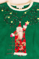Vintage Green Santa Ugly Christmas Sweater (2000s)