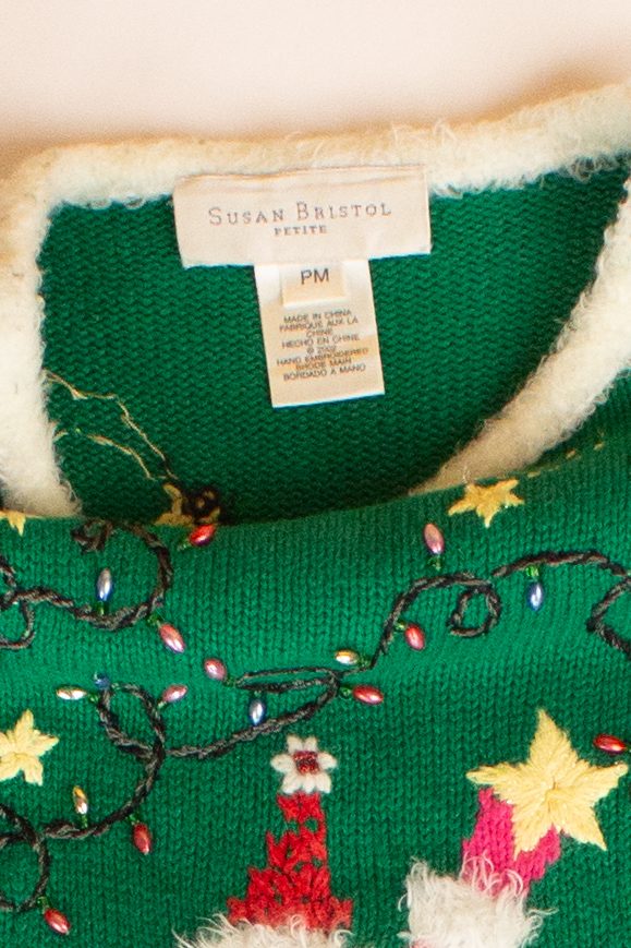 Vintage Green Santa Ugly Christmas Sweater (2000s)