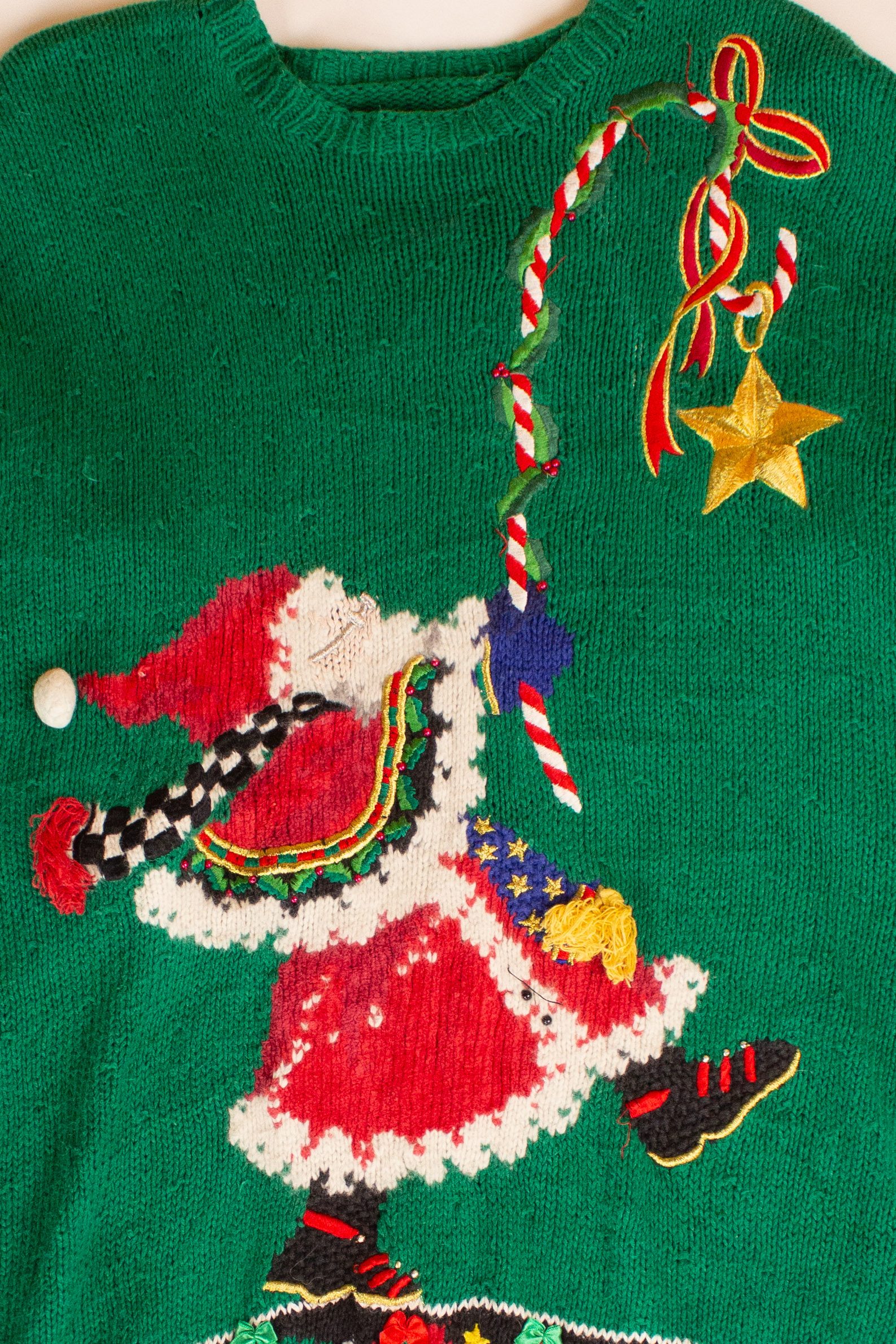 Vintage Mary Engelbreit Santa Christmas Sweater (1990s)