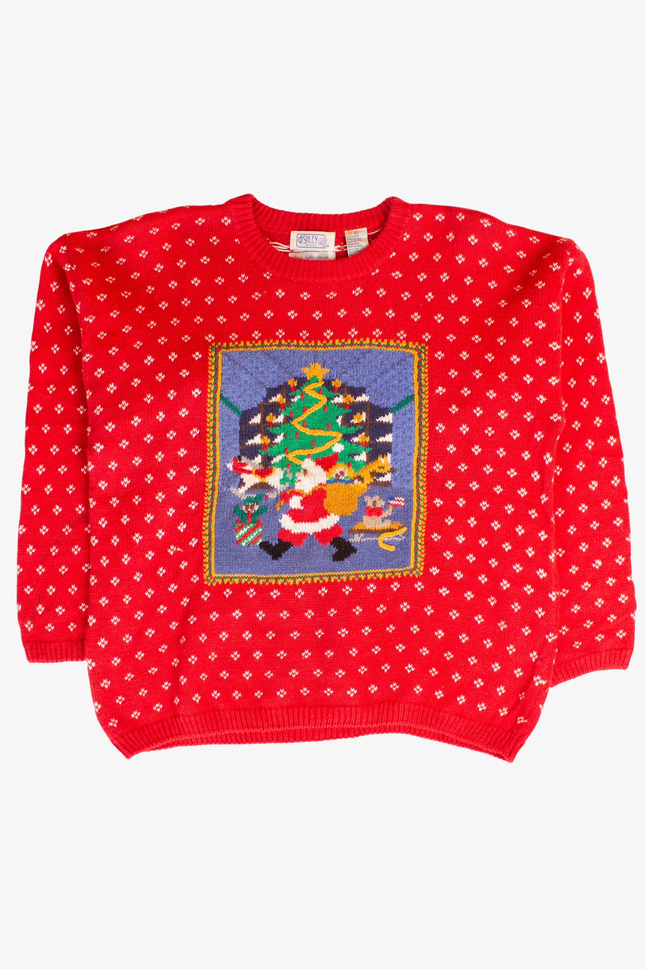 Vintage Santa Scene Christmas Sweater (1990s)