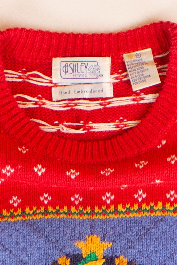 Vintage Santa Scene Christmas Sweater (1990s)