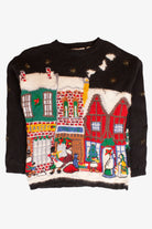 Vintage Town Landscape Ugly Christmas Sweater (1990s)