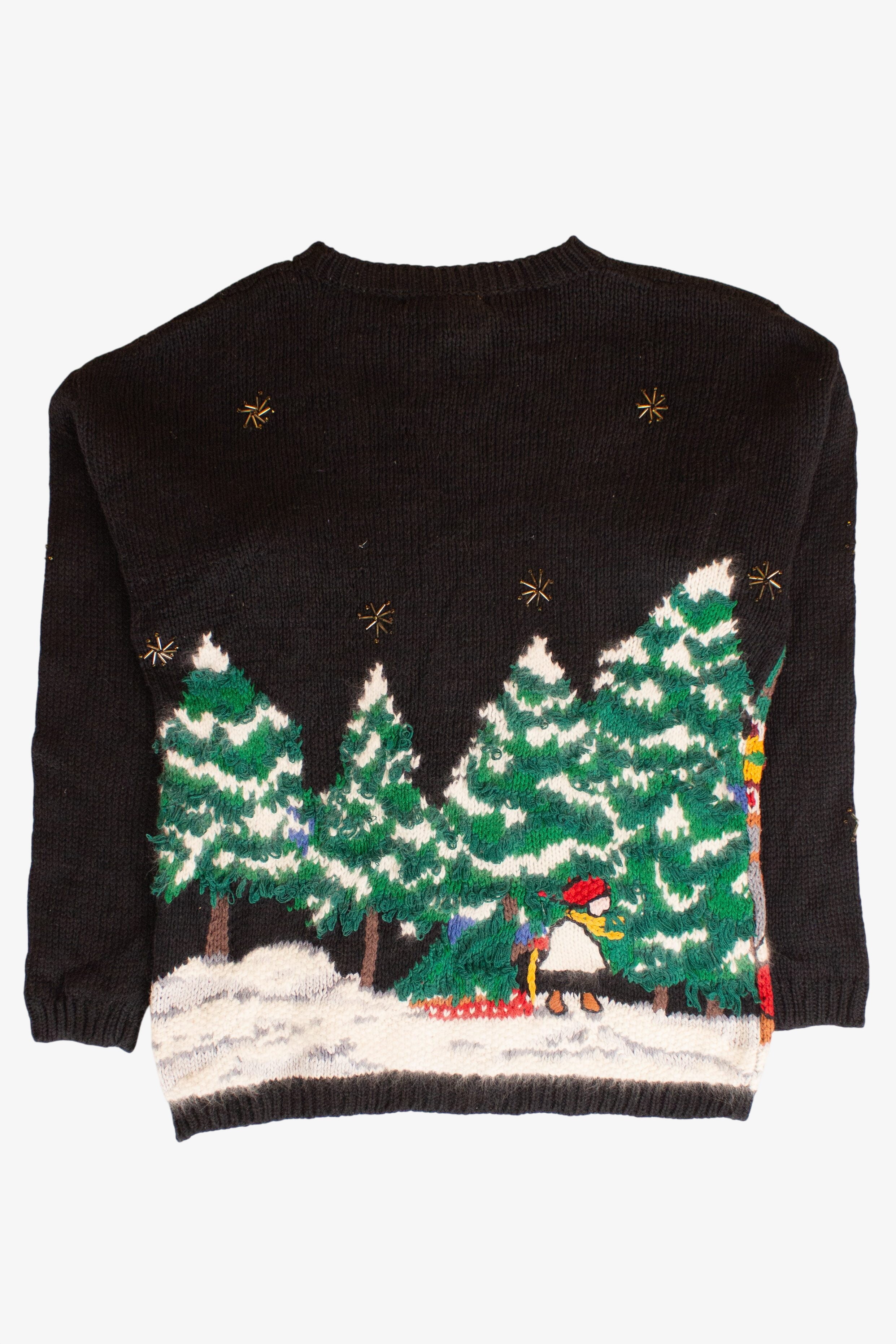 Vintage Town Landscape Ugly Christmas Sweater (1990s)