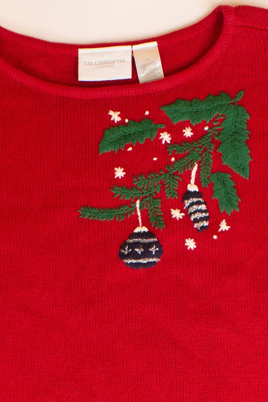 Vintage Liz Claiborne Ornaments Christmas Sweater (2000s)