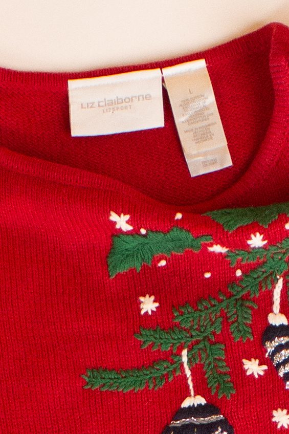 Vintage Liz Claiborne Ornaments Christmas Sweater (2000s)