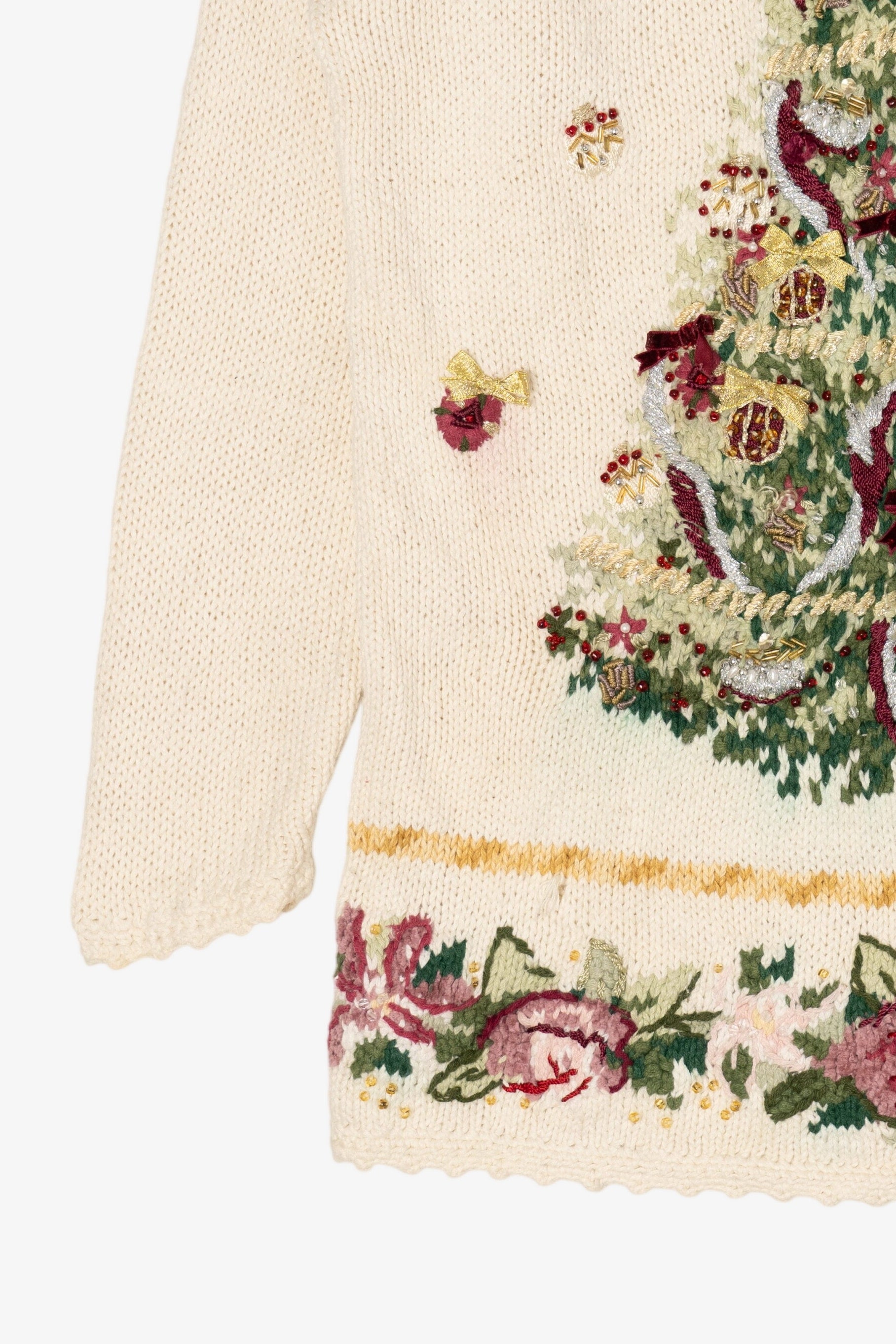 Vintage White Heirloom Collectible Tree Ugly Christmas Pullover (2000s)
