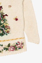 Vintage White Heirloom Collectible Tree Ugly Christmas Pullover (2000s)