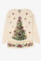 Vintage White Heirloom Collectible Tree Ugly Christmas Pullover (2000s)