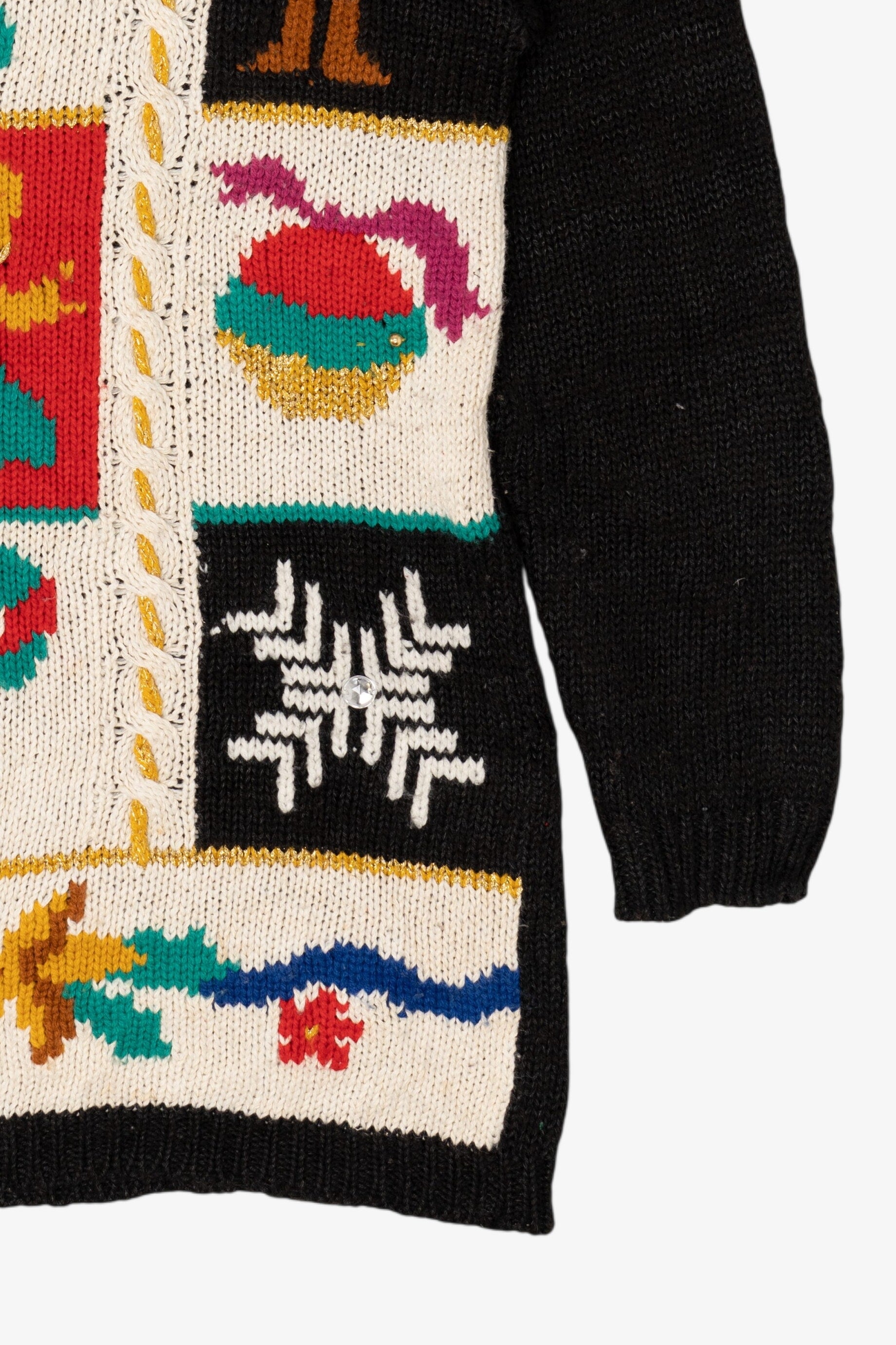 Vintage Black Spice Of Life Candy Canes Ugly Christmas Pullover (1990s)