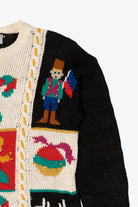 Vintage Black Spice Of Life Candy Canes Ugly Christmas Pullover (1990s)