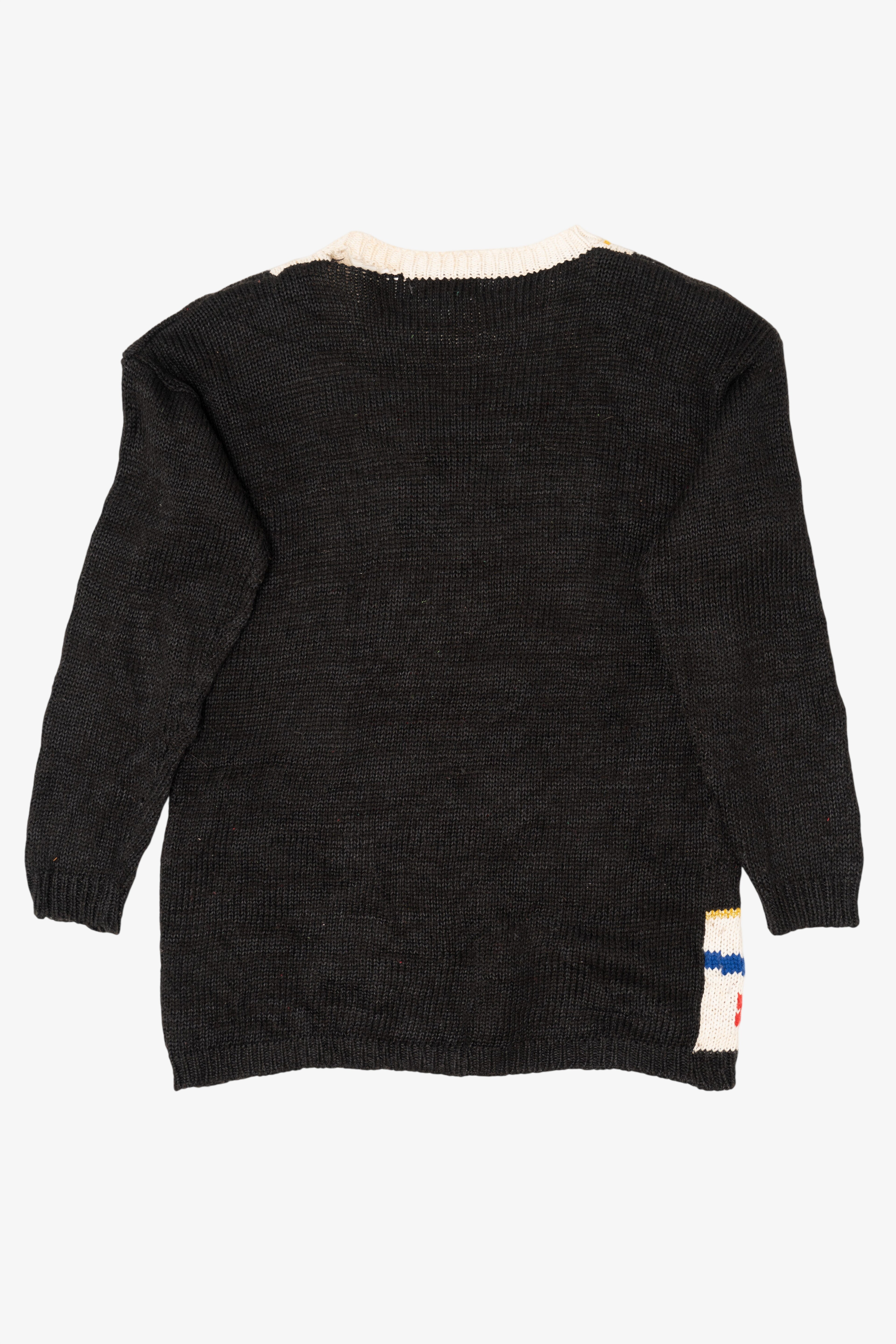 Vintage Black Spice Of Life Candy Canes Ugly Christmas Pullover (1990s)