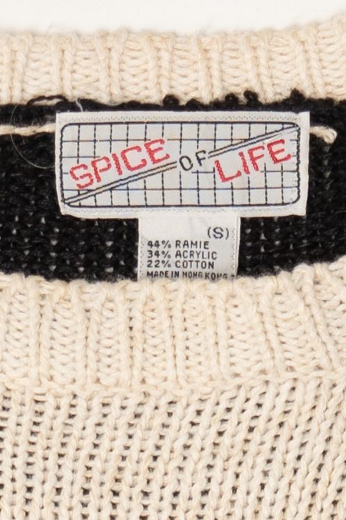 Vintage Black Spice Of Life Candy Canes Ugly Christmas Pullover (1990s)