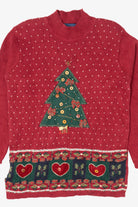 Vintage Red Karen Scott Button Tree Ugly Christmas Pullover (2000s)