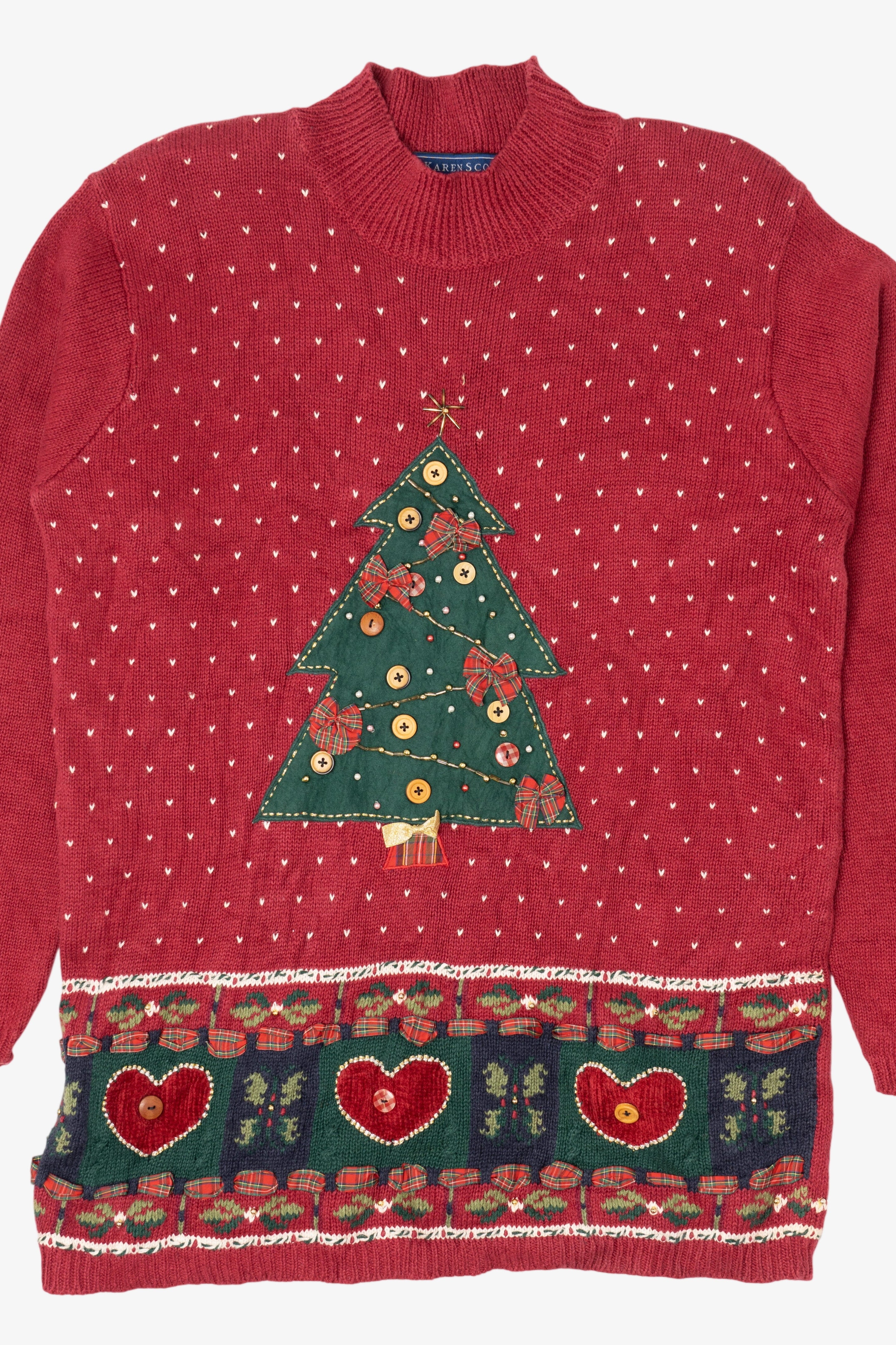 Vintage Red Karen Scott Button Tree Ugly Christmas Pullover (2000s)