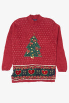 Vintage Red Karen Scott Button Tree Ugly Christmas Pullover (2000s)
