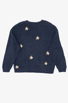 Vintage Navy Blue Santa Flying Ugly Christmas Pullover (1990s)