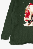 Vintage Green Quacker Factory Santa Ugly Christmas Pullover (1990s)