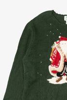 Vintage Green Quacker Factory Santa Ugly Christmas Pullover (1990s)