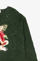 Vintage Green Quacker Factory Santa Ugly Christmas Pullover (1990s)