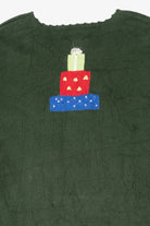 Vintage Green Quacker Factory Santa Ugly Christmas Pullover (1990s)