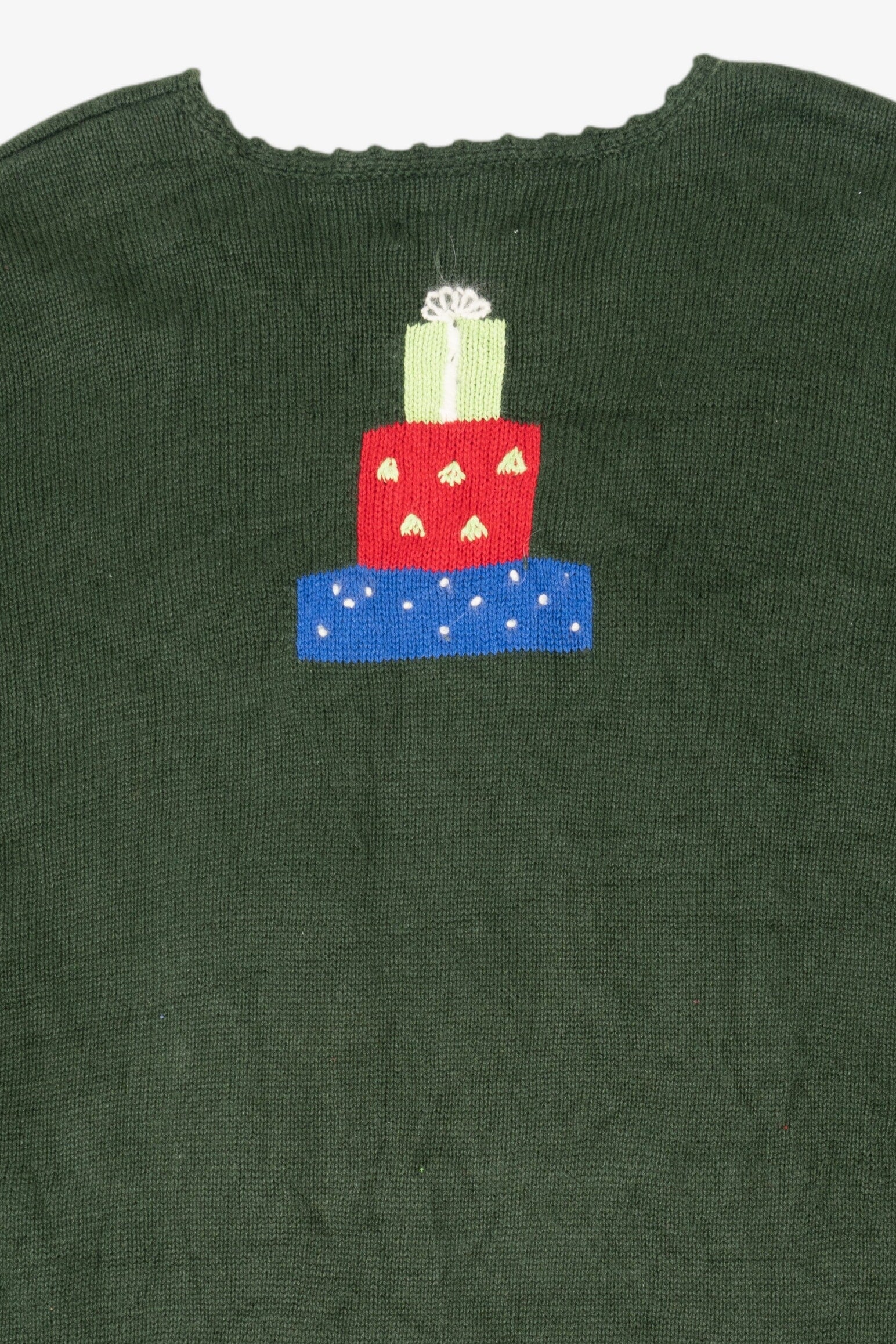 Vintage Green Quacker Factory Santa Ugly Christmas Pullover (1990s)
