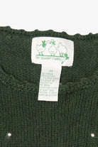 Vintage Green Quacker Factory Santa Ugly Christmas Pullover (1990s)