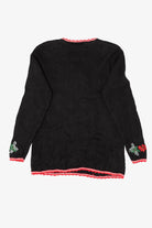 Vintage Black Work in Progress Ugly Christmas Pullover (1990s)