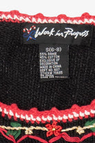 Vintage Black Work in Progress Ugly Christmas Pullover (1990s)
