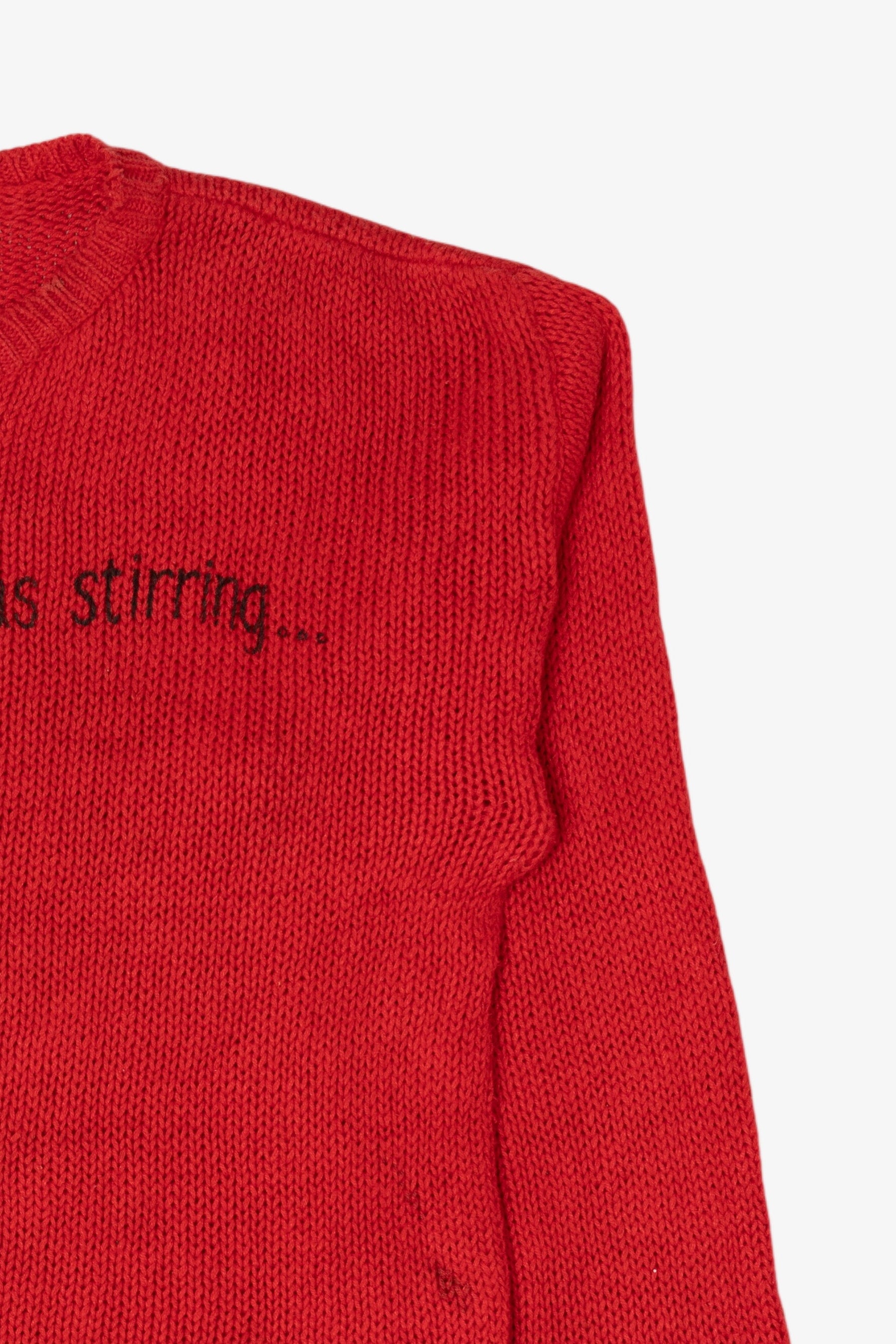 Vintage Red Lindsey Blake "Not Even A Mouse" Ugly Christmas Pullover (1990s)