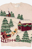 Vintage White Marisa Christina Trees Ugly Christmas Pullover (1990s)