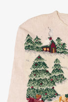 Vintage White Marisa Christina Trees Ugly Christmas Pullover (1990s)