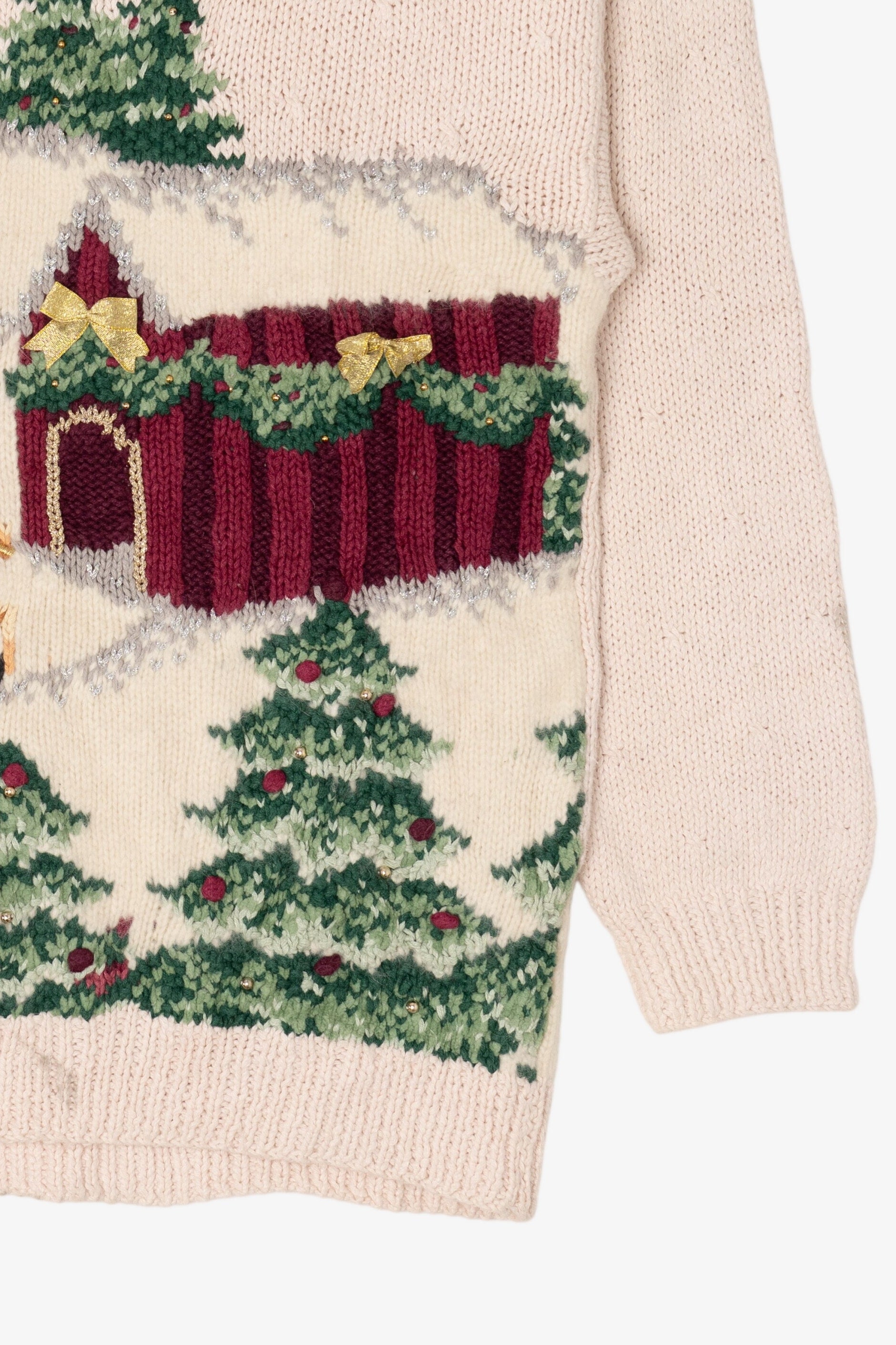 Vintage White Marisa Christina Trees Ugly Christmas Pullover (1990s)