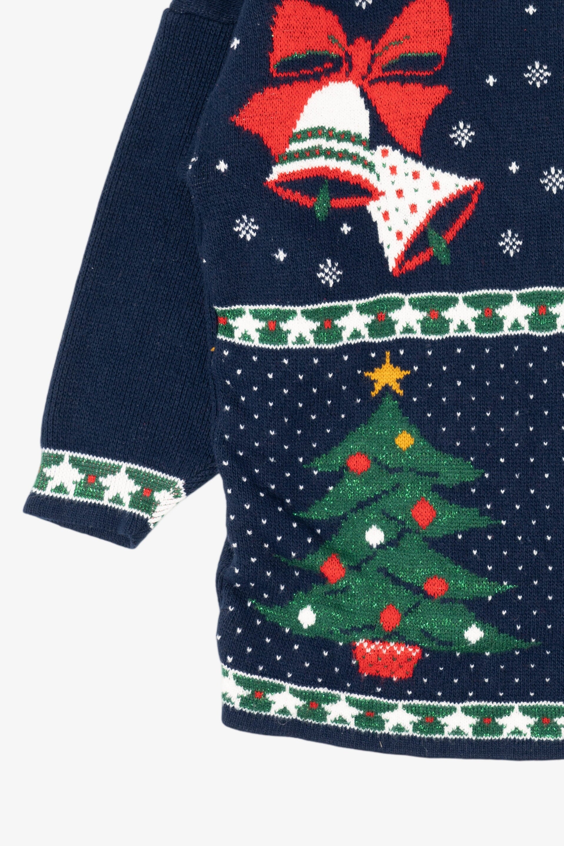 Vintage Navy Blue Adele Knitwear Ugly Christmas Pullover (1980s)