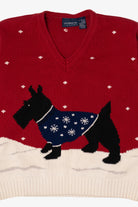 Vintage Red Liz Claiborne Dogs Ugly Christmas Pullover (1990s)