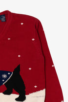 Vintage Red Liz Claiborne Dogs Ugly Christmas Pullover (1990s)