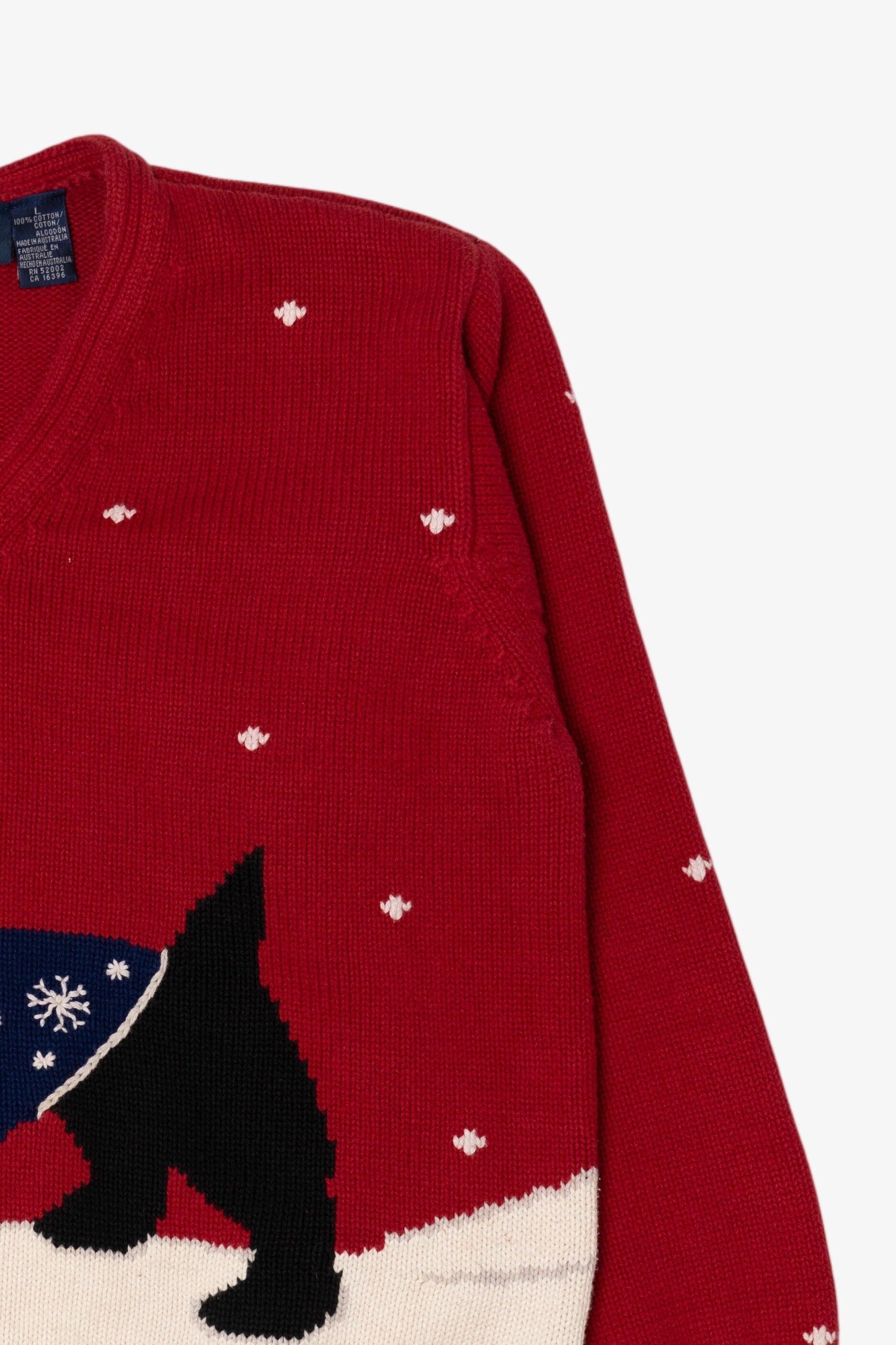 Vintage Red Liz Claiborne Dogs Ugly Christmas Pullover (1990s)