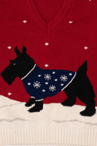 Vintage Red Liz Claiborne Dogs Ugly Christmas Pullover (1990s)