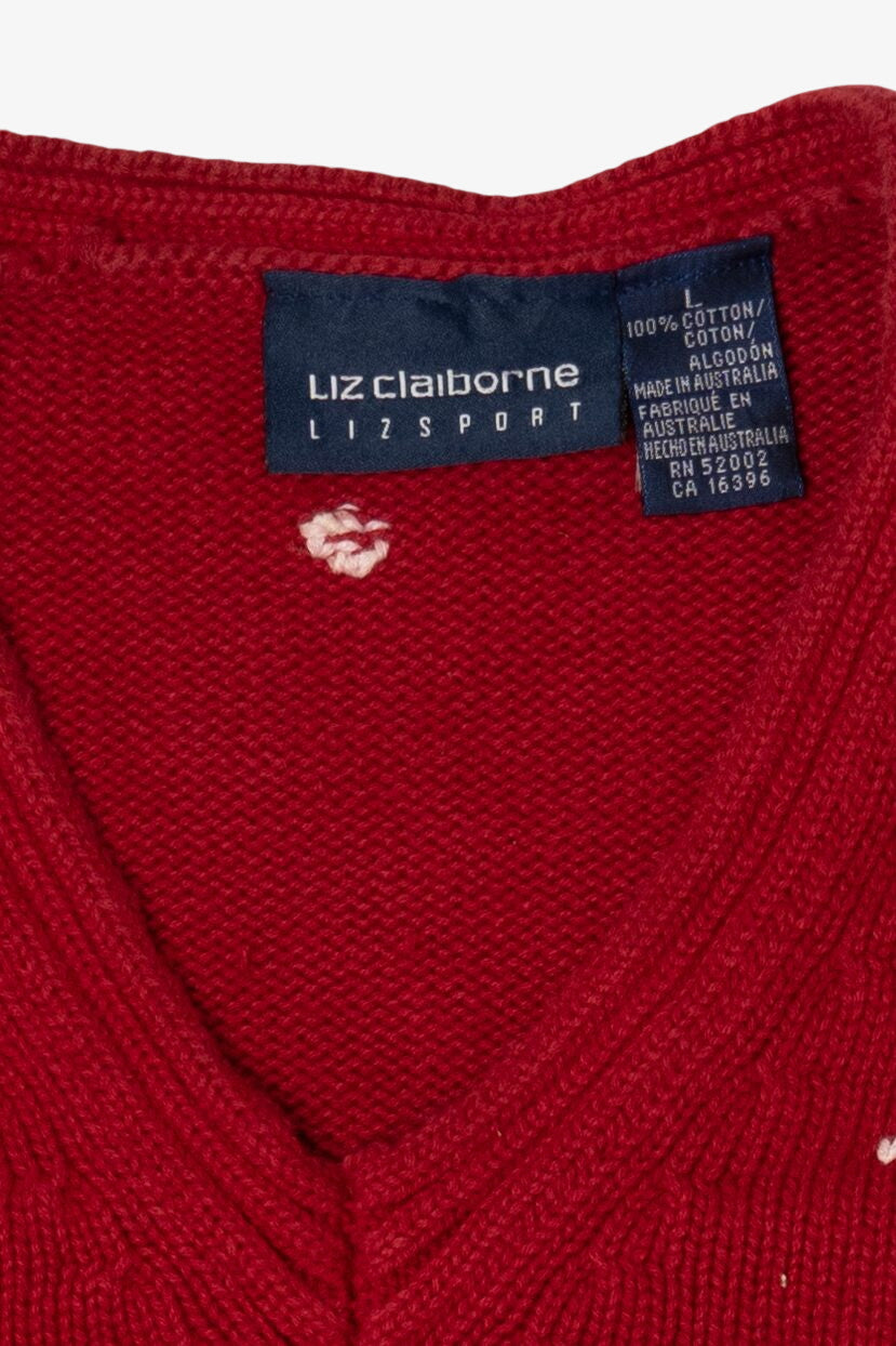 Vintage Red Liz Claiborne Dogs Ugly Christmas Pullover (1990s)