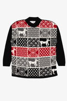 Vintage Black Norton McNaughton Reindeer Pattern Ugly Christmas Pullover (1990s)