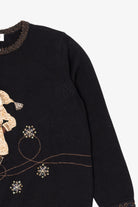 Vintage Black Talbots Santa Ugly Christmas Pullover (1990s)