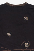 Vintage Black Talbots Santa Ugly Christmas Pullover (1990s)