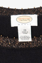 Vintage Black Talbots Santa Ugly Christmas Pullover (1990s)